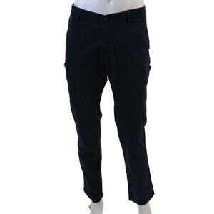 J.W. Brine Mens Button Closure Flat Front Straight Leg Casual Pants Blue Size 32